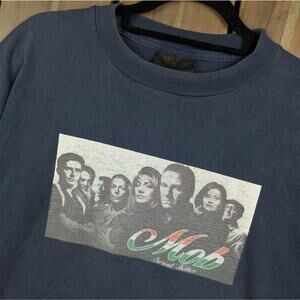 Serial Killer Sopranos Mob Vintage 90s Box Logo TV HBO Promo Skate shirt Large